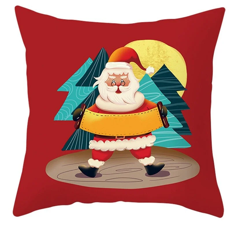 Christmas Cushion Cover Santa Claus Merry Christmas Decorations For Home Xmas Navidad Pillow Case 45X45 cm 2022 New Year Gifts