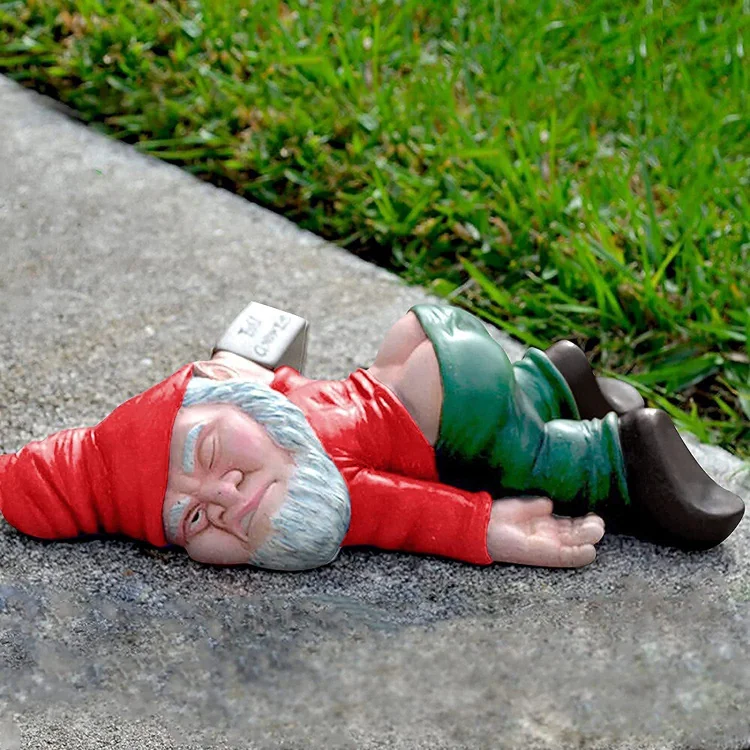 Funny Drunk Dwarf Garden Gnome Statues Decoration, Creative Dwarf Garden Statue Decoration, Drunk Gnome