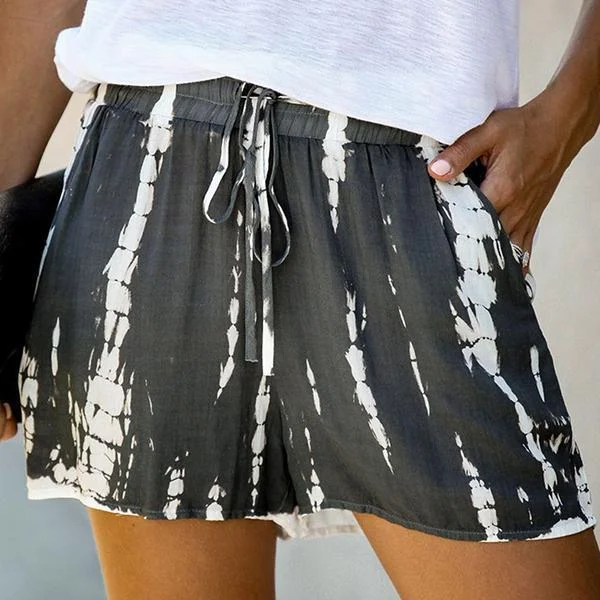 Tie Dye Comfy Loose Fit Drawstring Shorts-Mayoulove