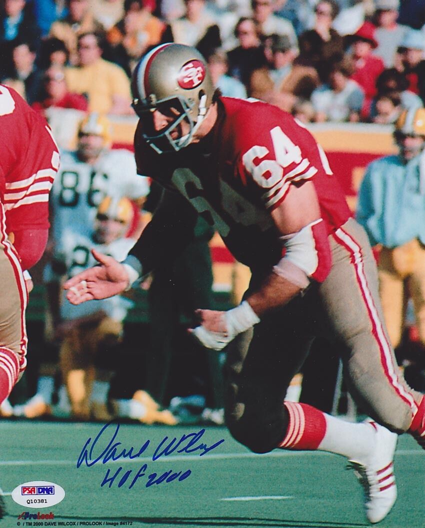 Dave Wilcox SIGNED 8x10 Photo Poster painting + HOF 2000 SF 49ers PSA/DNA AUTOGRAPHED