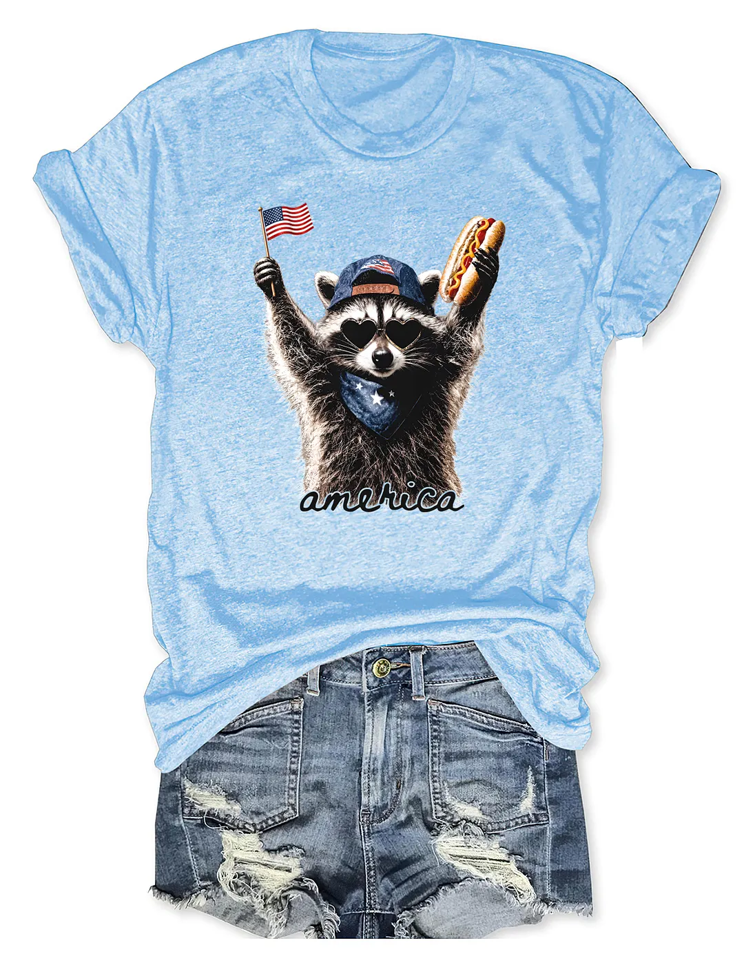 America Patriotic Raccoon T-shirt
