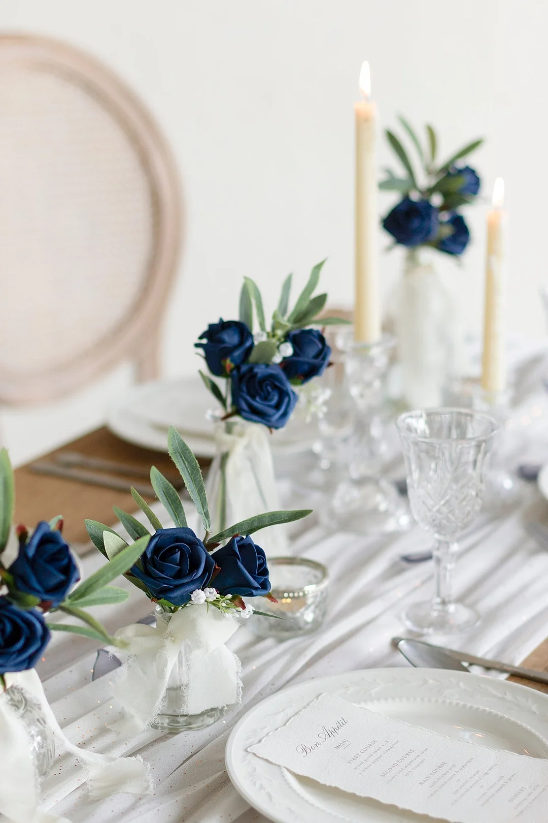 1.5"-2" Foam Rosebud & Petite Rose with Stem - 18 Colors