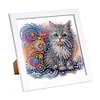 5D DIY Partial Special Shaped Drill Diamond Painting Kit Cat Decor With Frame Kit 18x18cm
