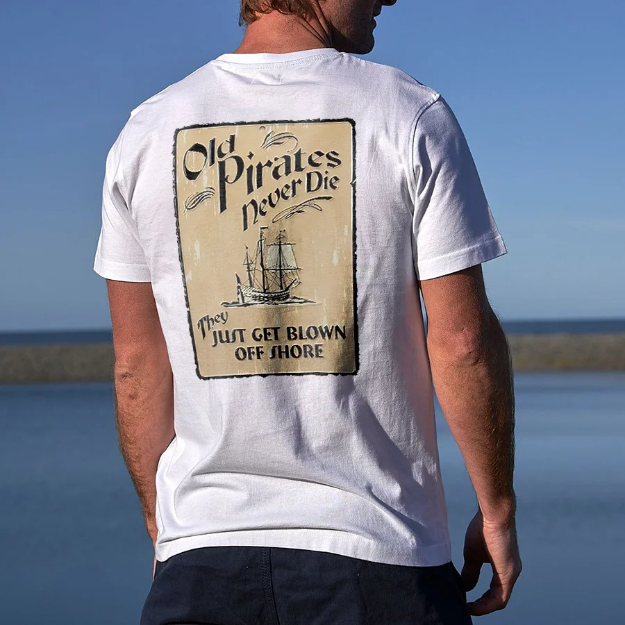 Old Pirates Never Die Printed Men's T-shirt