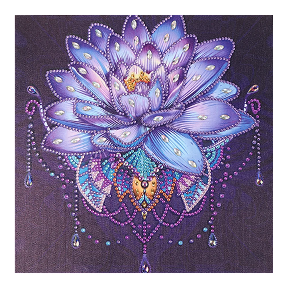 Diamond Painting - Special Shaped Drill - Purple Lotus(30*30cm)