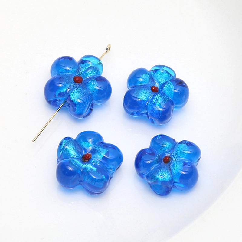 10 PCS/Package 14mm 19mm Glass Flower Jewelry Accessories