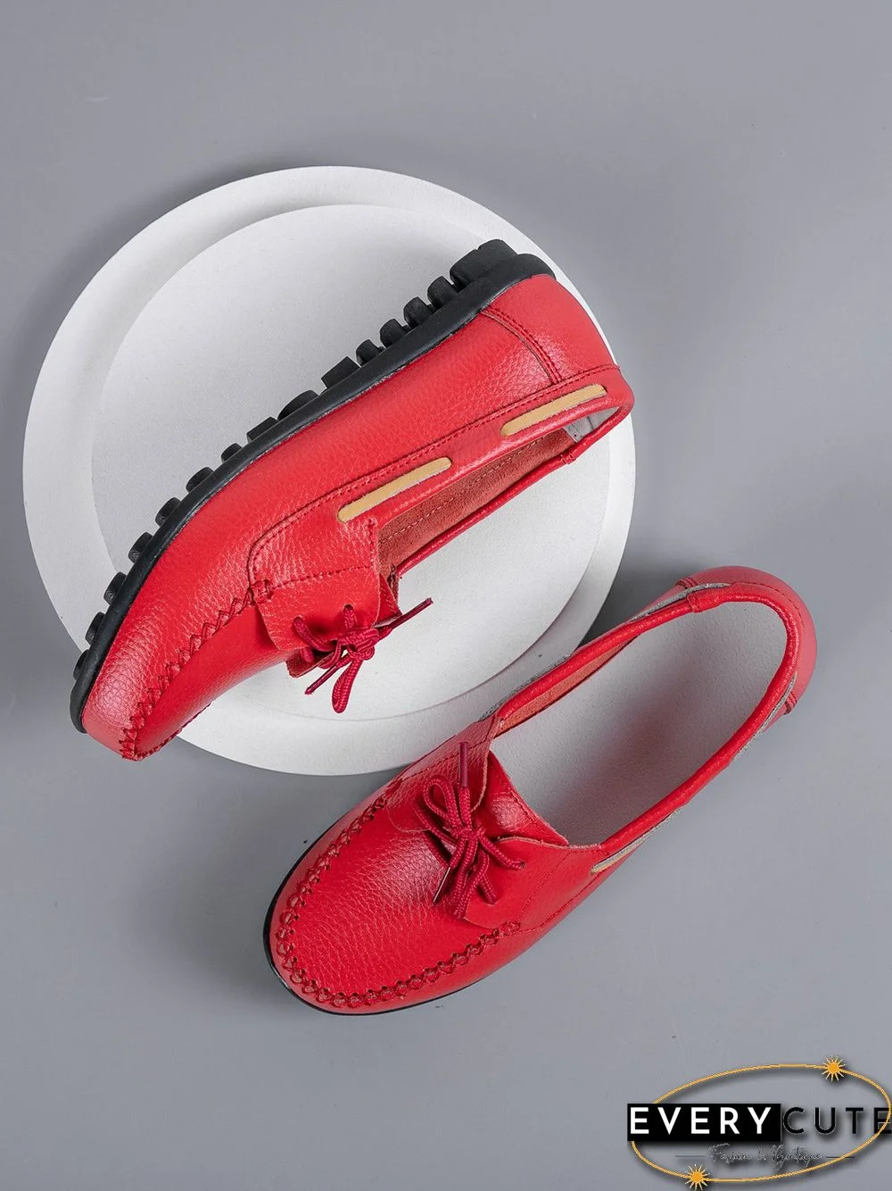 Retro Casual Simple Lace-up Flat Shoes