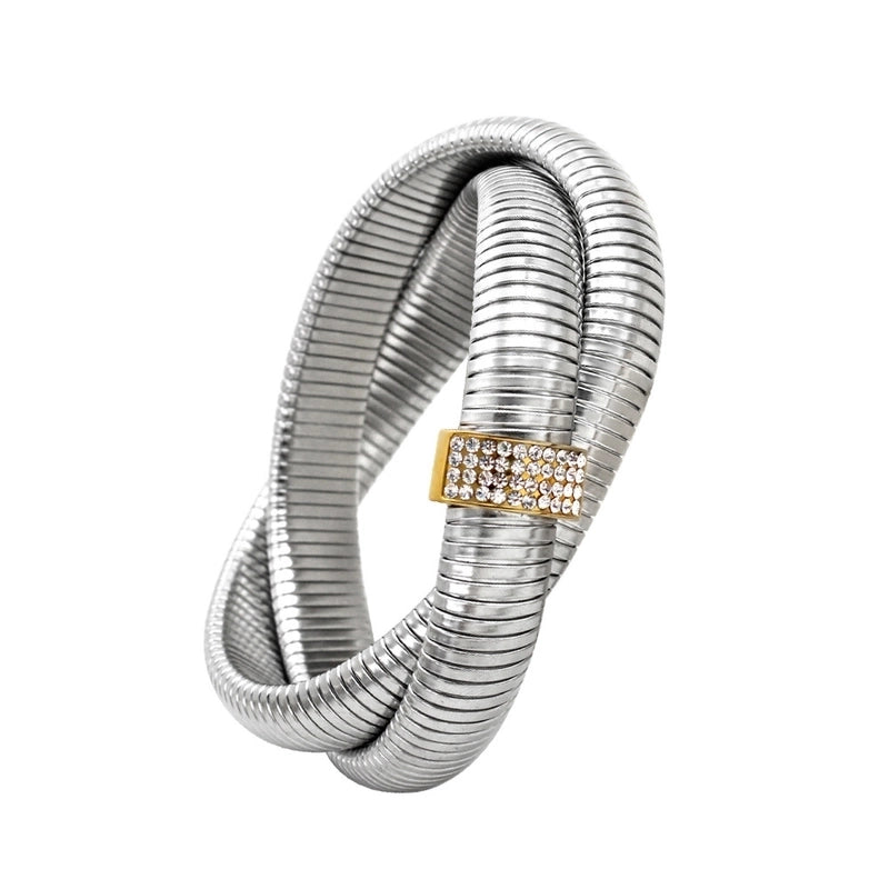 Minimalist Geometric 304 Stainless Steel Zircon Inlay Bracelets Earrings Necklace