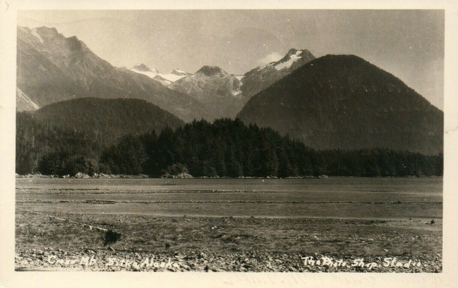 Cross Mountain Sitka Alaska RPPC Real Photo Poster painting Postcard Cancel Date 1951