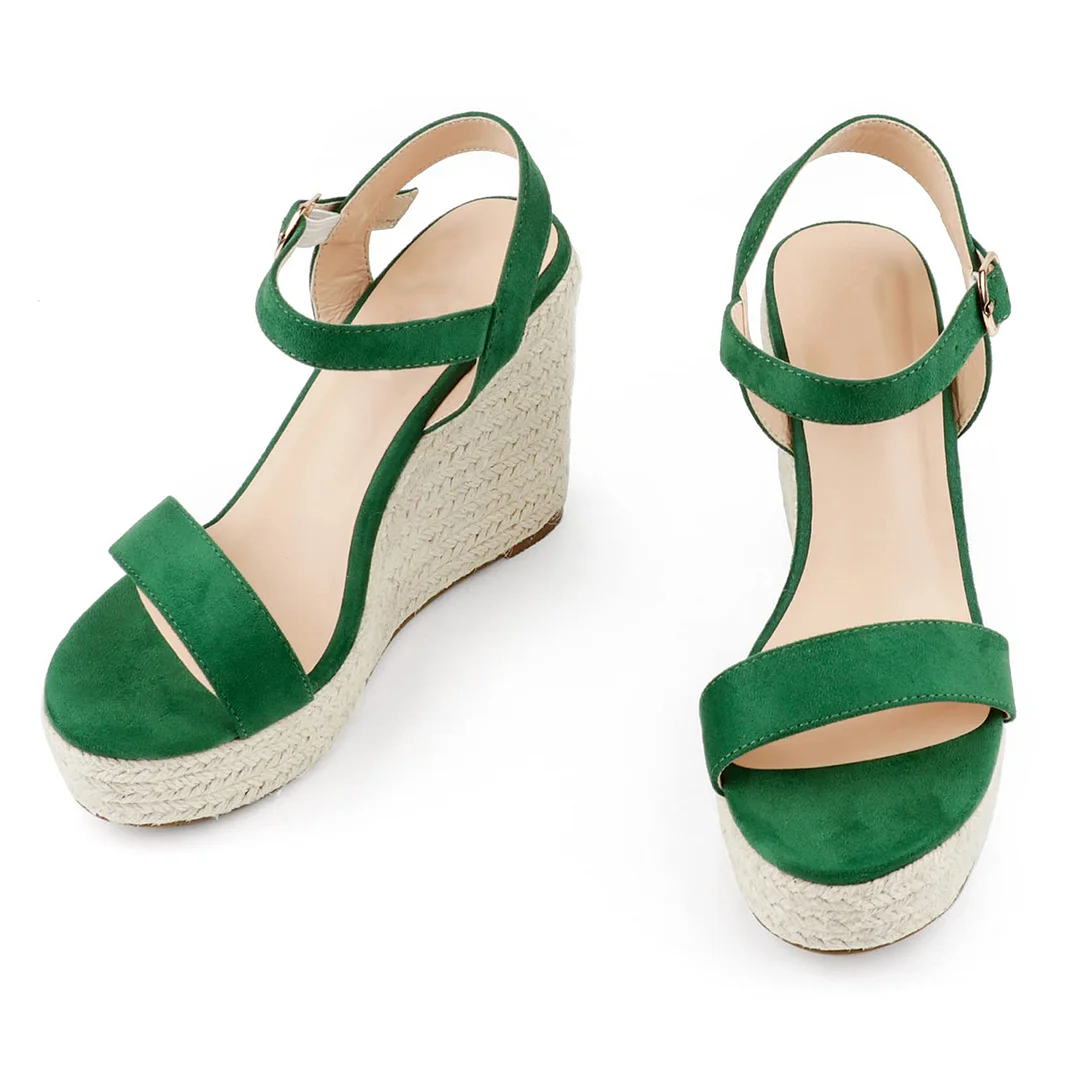 4.5" Women's Wedge Shoes Heeled Sandals High Platform Open Toe Ankle Strap Sandals Summer Beach Shoes-MERUMOTE