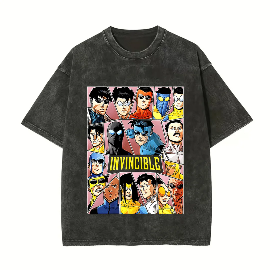 Invincible Printed Unisex Washed T-Shirt