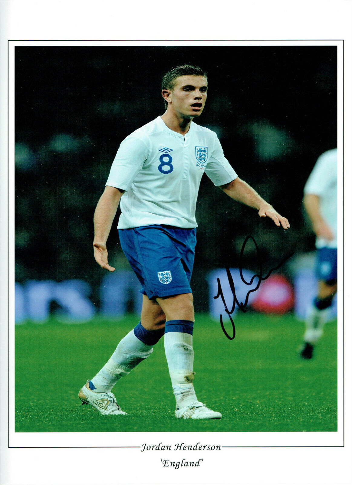 Jordan HENDERSON Signed Autograph 16x12 England Portrait Photo Poster painting AFTAL COA