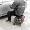 Finnhomy Heavy Duty Mechanic Stool with 330lbs Load Capability, Garage Stool with Wheels, Rolling Creeper with Soft Rubber Cushion Seating for Auto Repair and DIY Home Car Beauty, Gray