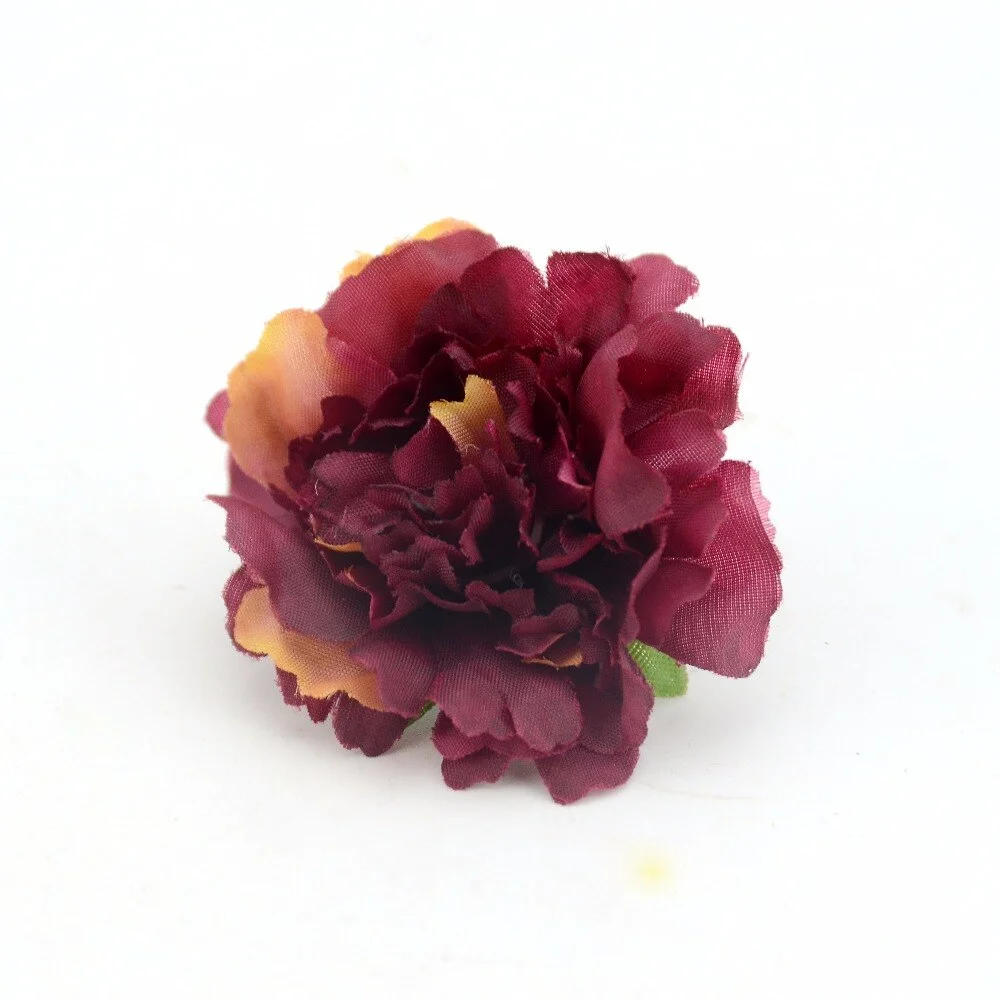 10pcs Cheap 4.5cm Mini Artificial Silk Flower Heads European Fall Vivid Peony For Wedding Home Decoration Chrismas Gift Crafts