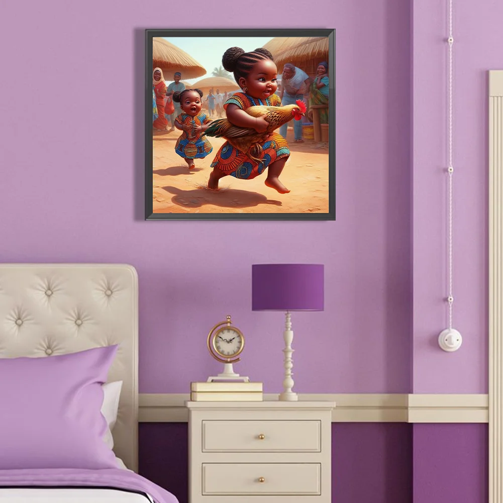 Diamond Painting - Full Round Drill - Black Child(Canvas|40*40cm)