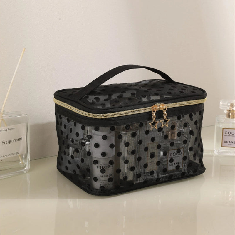 Casual Solid Color Polyester Composite Needle Punched Cotton Storage Bag Makeup Bags