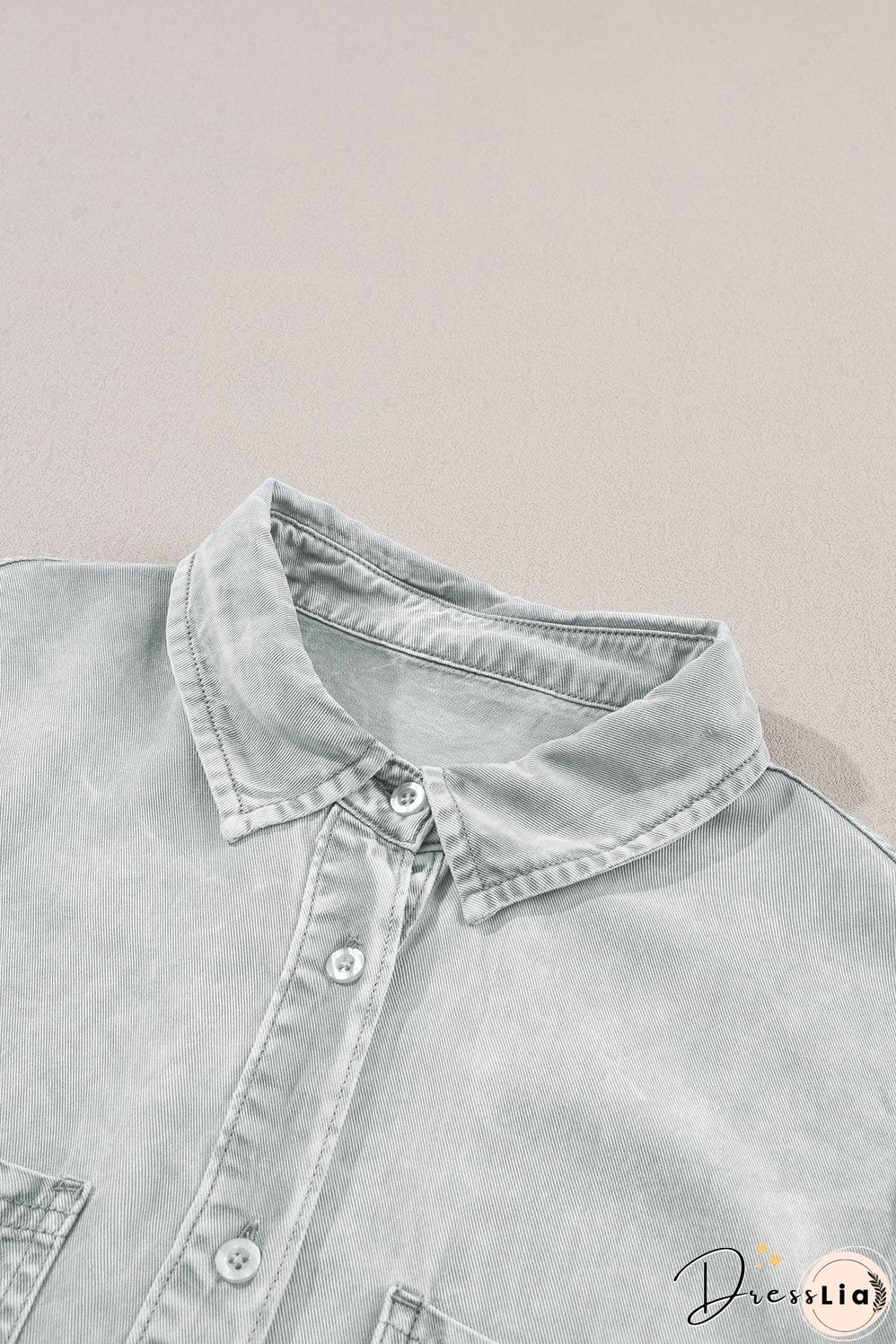 Denim Dress with Ruffles