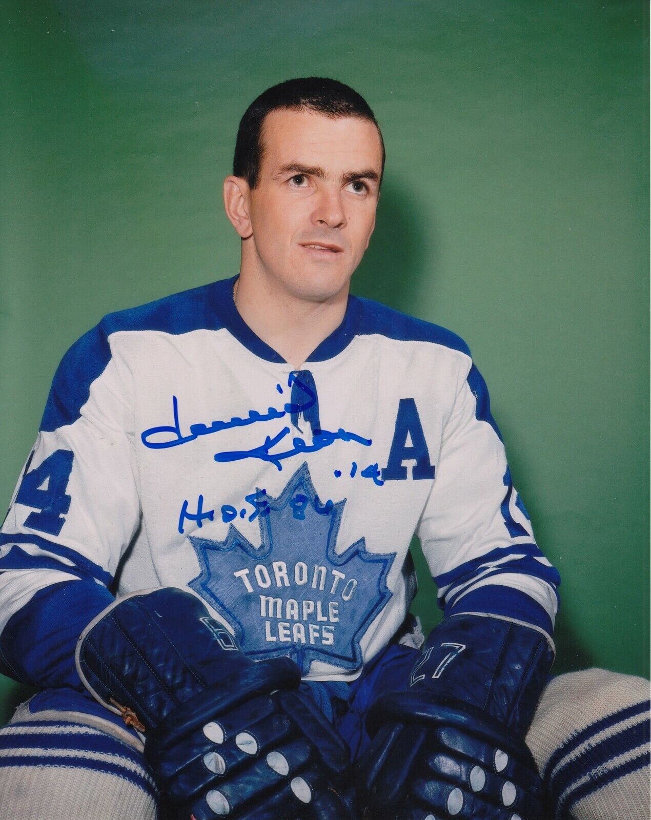 Dave Keon Pose 5 HOF 86 8x10 Signed Photo Poster painting w/ COA Toronto Maple Leafs