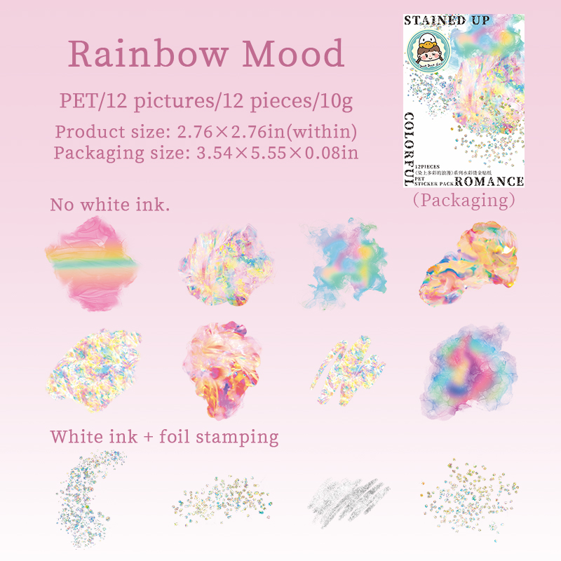 Sticker - Infused with A Colorful Romance Series Vintage Watercolor Smudge Landscape 