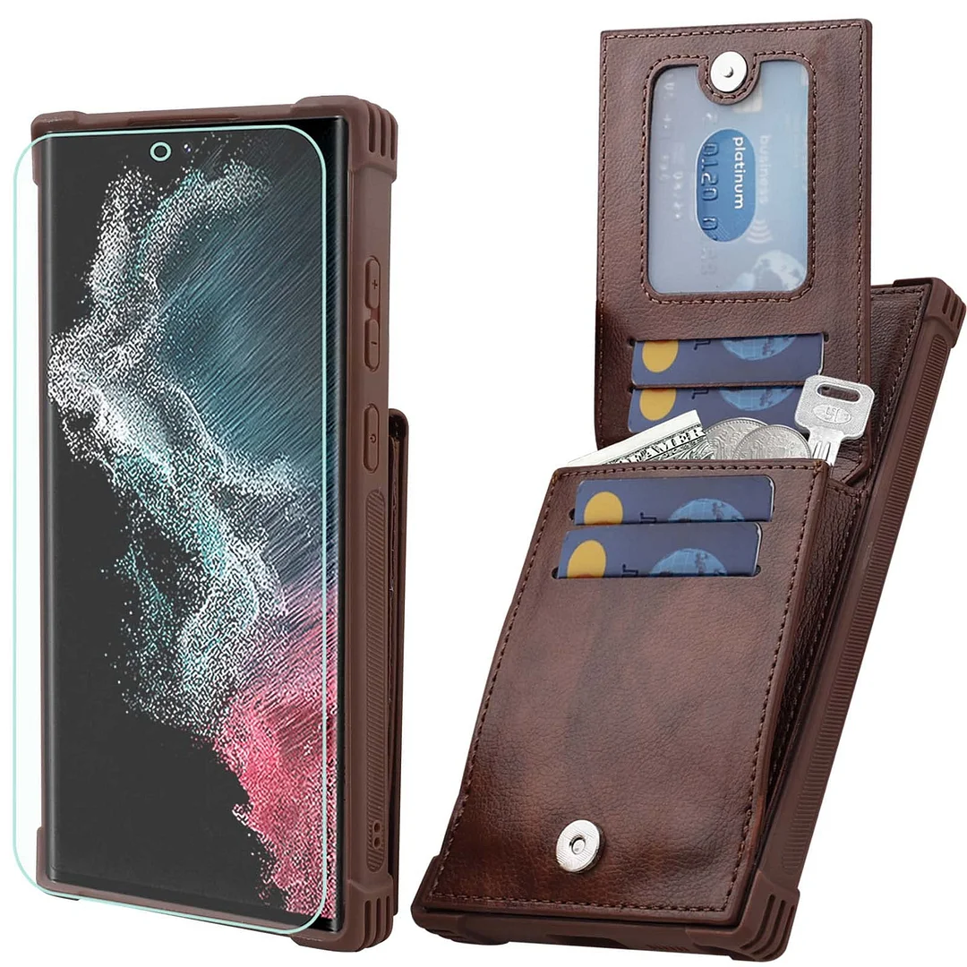 VANAVAGY Wallet Case for Galaxy S23 Ultra 5G