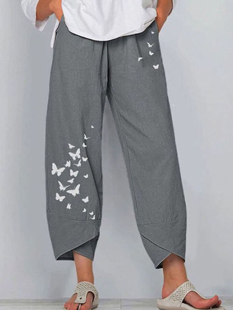 Casual Butterfly Printed Baggy Pants