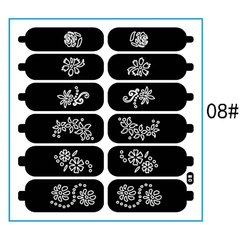Hollow Leaves Series Nail Stickers Flowers Heart Star Self-adhesive Manicures Sticker For Nail Polish DIY Decorations Tips
