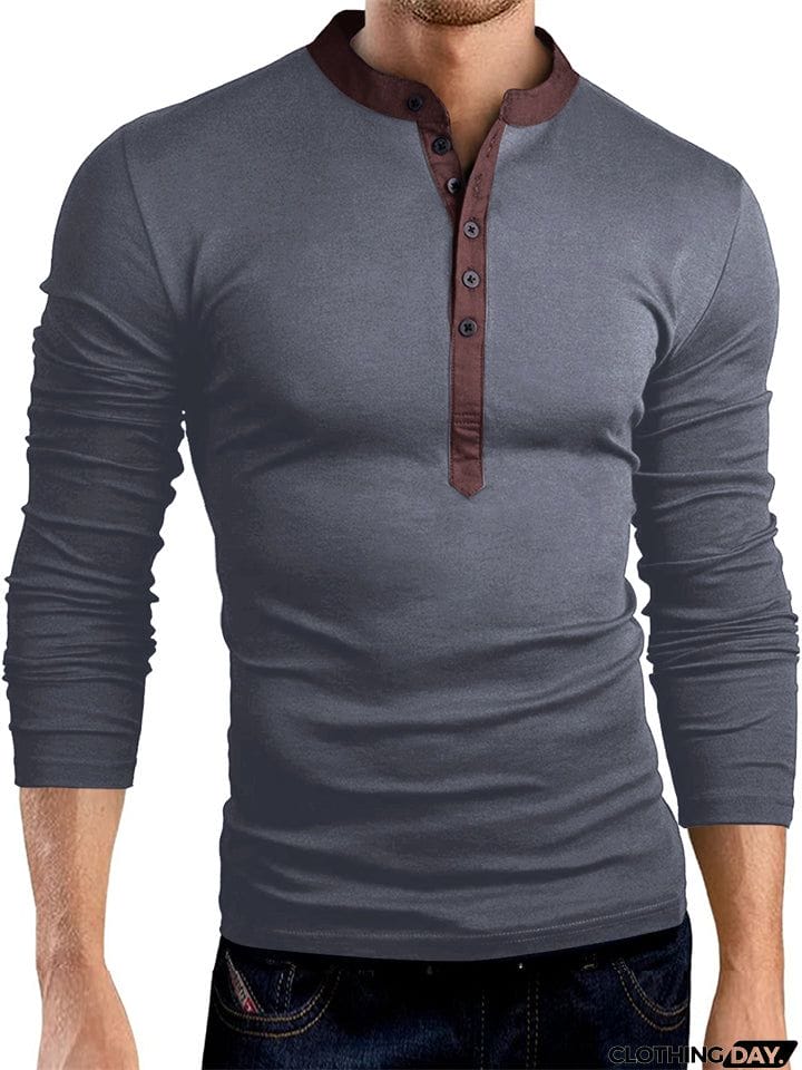 New Autumn V Neck Fit Pullover Men Bottoming Shirts