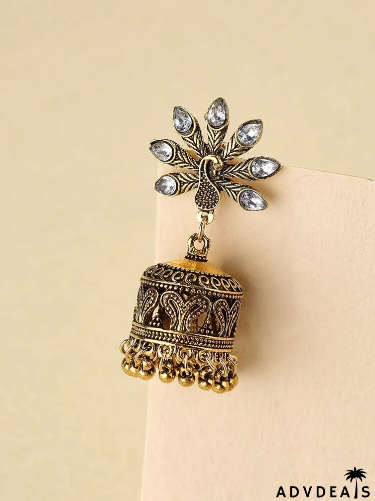 Peacock Design Jhumka Drop Earrings