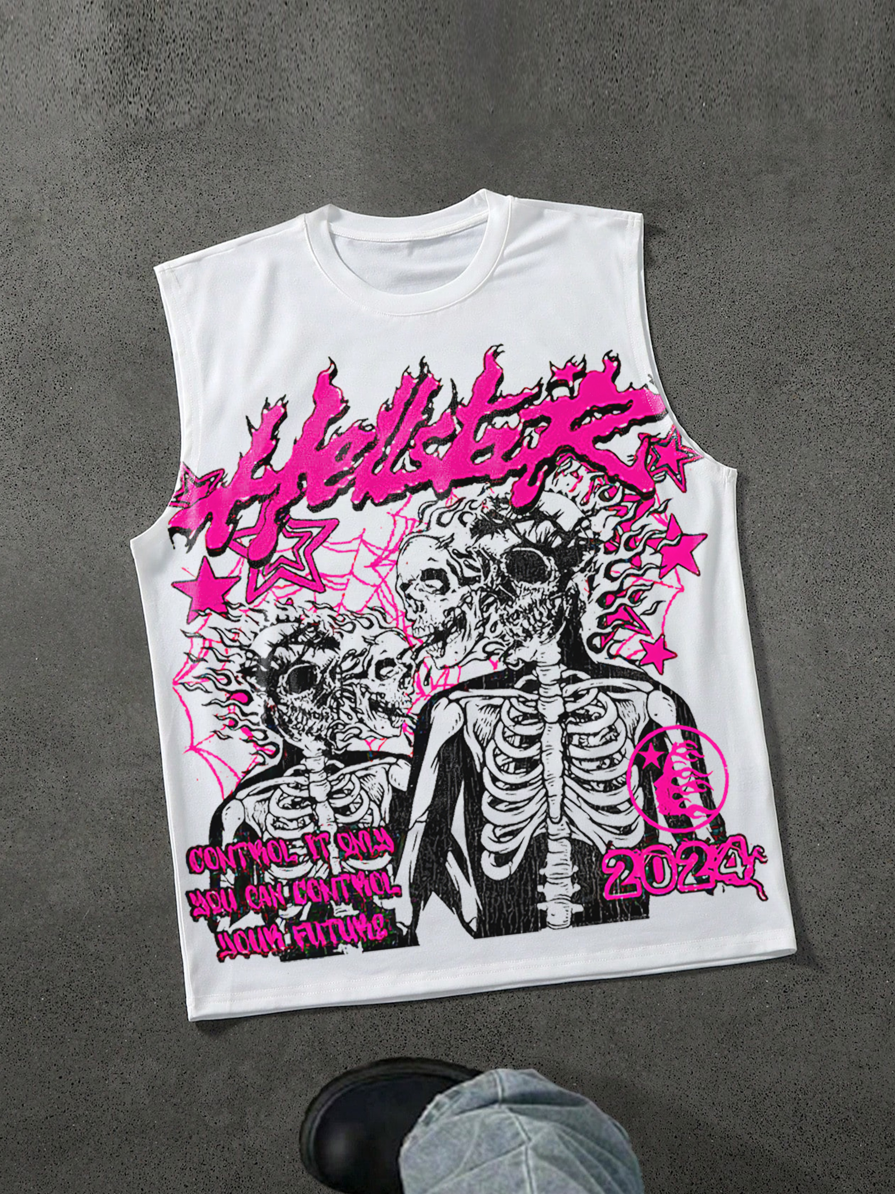 Unisex Skull In Soul Graphic Sleeveless Cotton Hip-Hop Tank Top