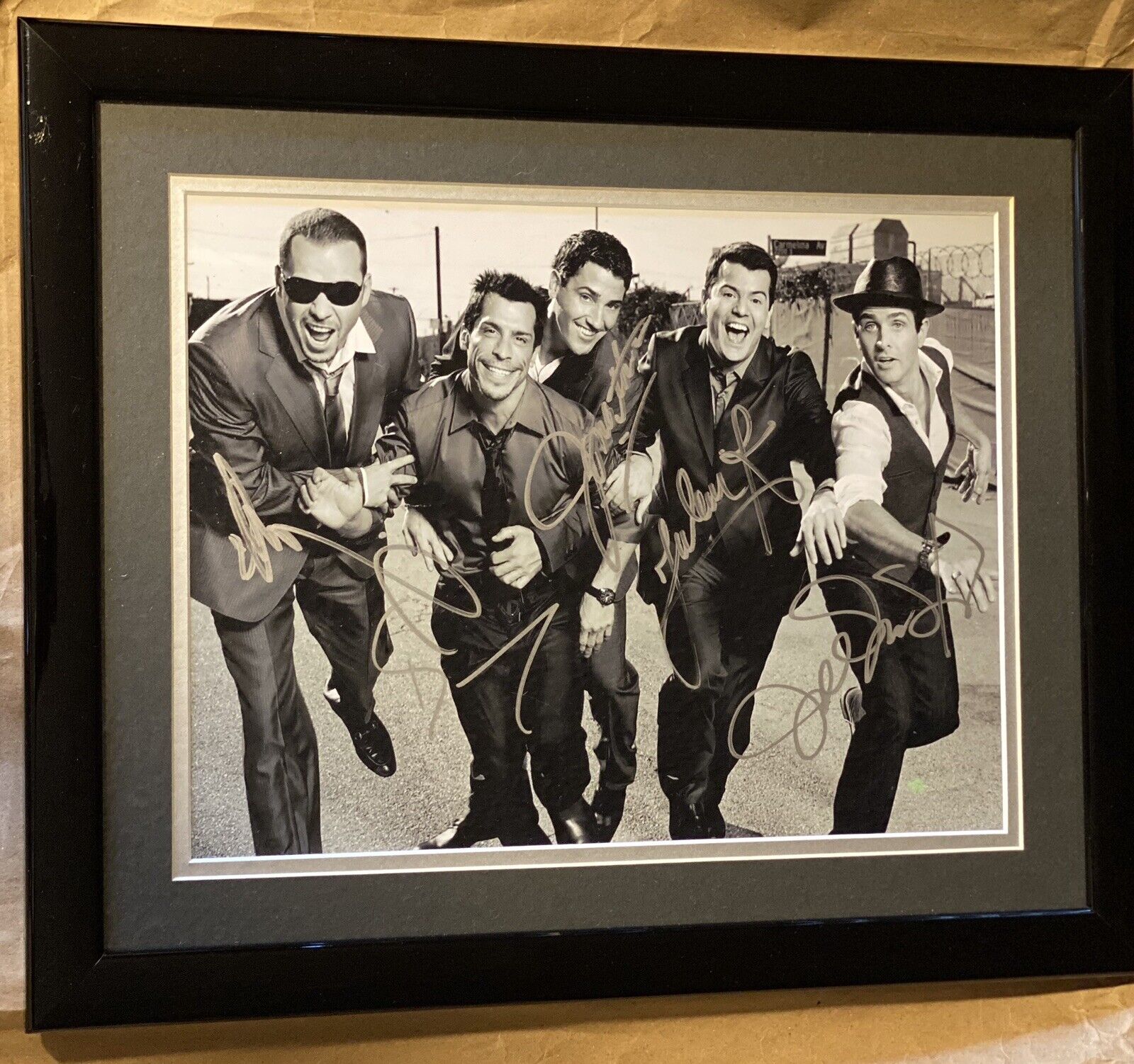 New Kids On The Block Signed Autographed Framed Photo Poster painting 12x15