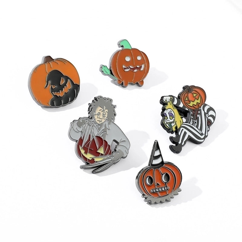 IG Style Funny Pin Pumpkin Bat Skull Alloy Enamel Unisex Brooches