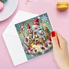 (US Only)10PCS DIY Diamond Art Greeting Cards Xmas Designs for Festivals and Celebrations