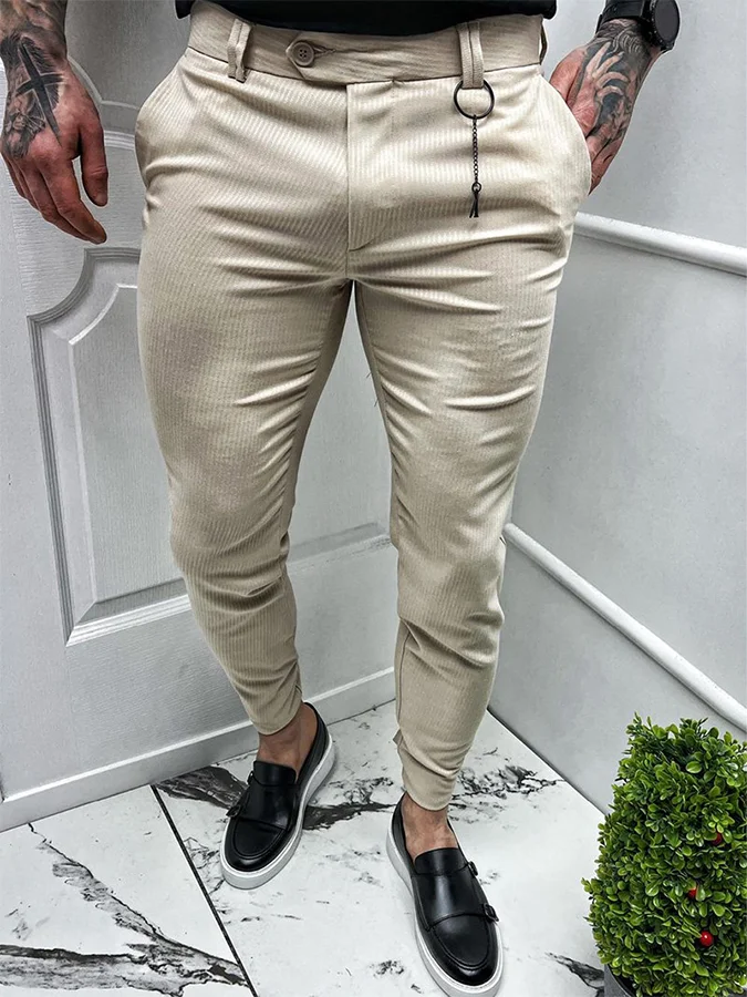 Men's Elegant Beige Pants