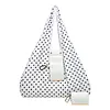 Polka Dot Nylon Storage Shoulder Bag with Key Ring Expandable Keychain Tote Bag Large Capacity Stylish Foldable Tote Handbag for Shopping Travel Commute