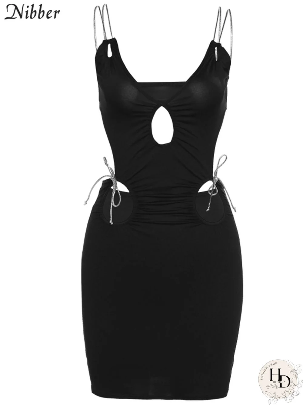 Sexy Hollow Womens Suspender Mini Dress Deep V Dew Waist Beautiful Back Dress Street Nightclub Party Clothes For Women