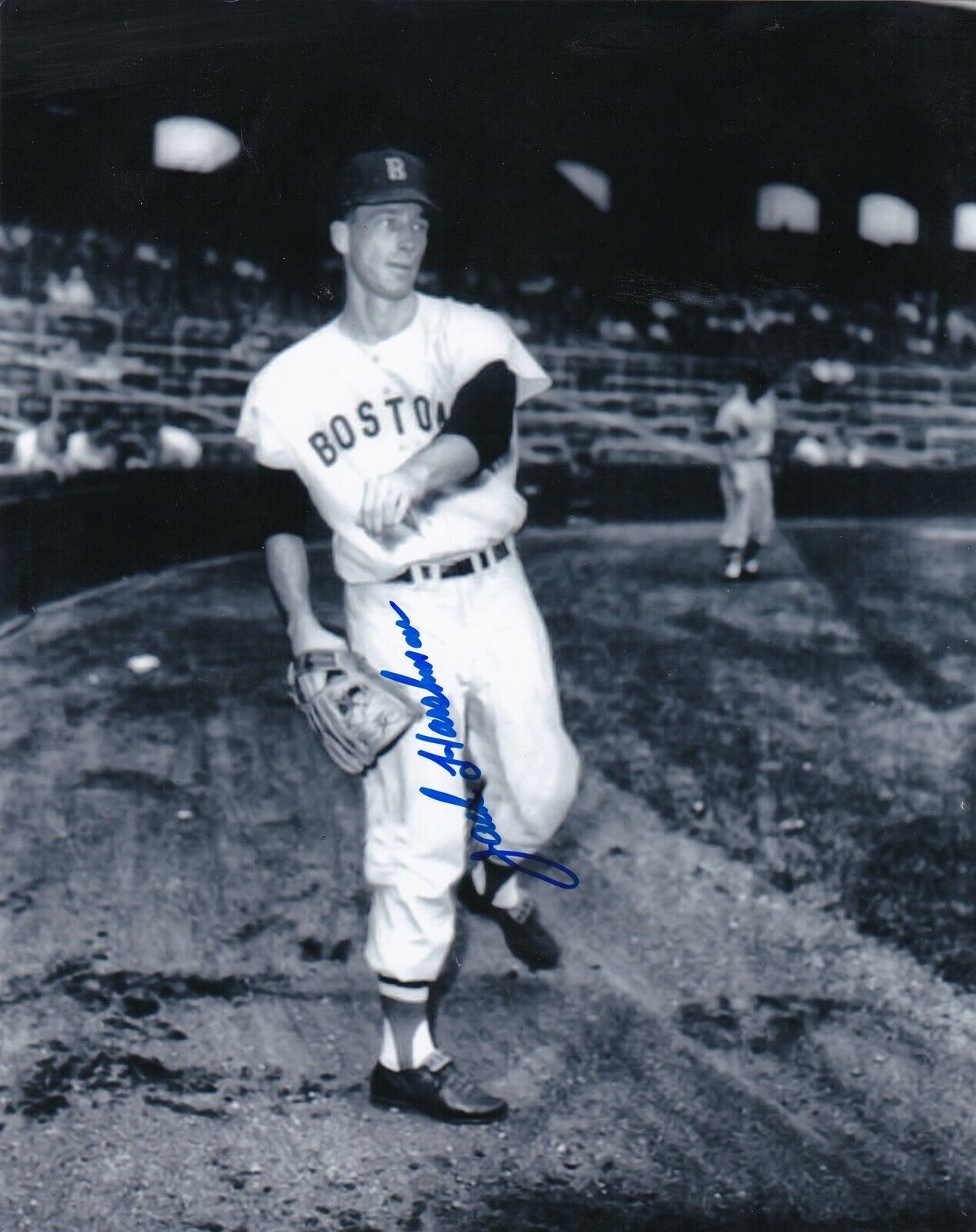 JACK HARSHMAN BOSTON RED SOX ACTION SIGNED 8x10