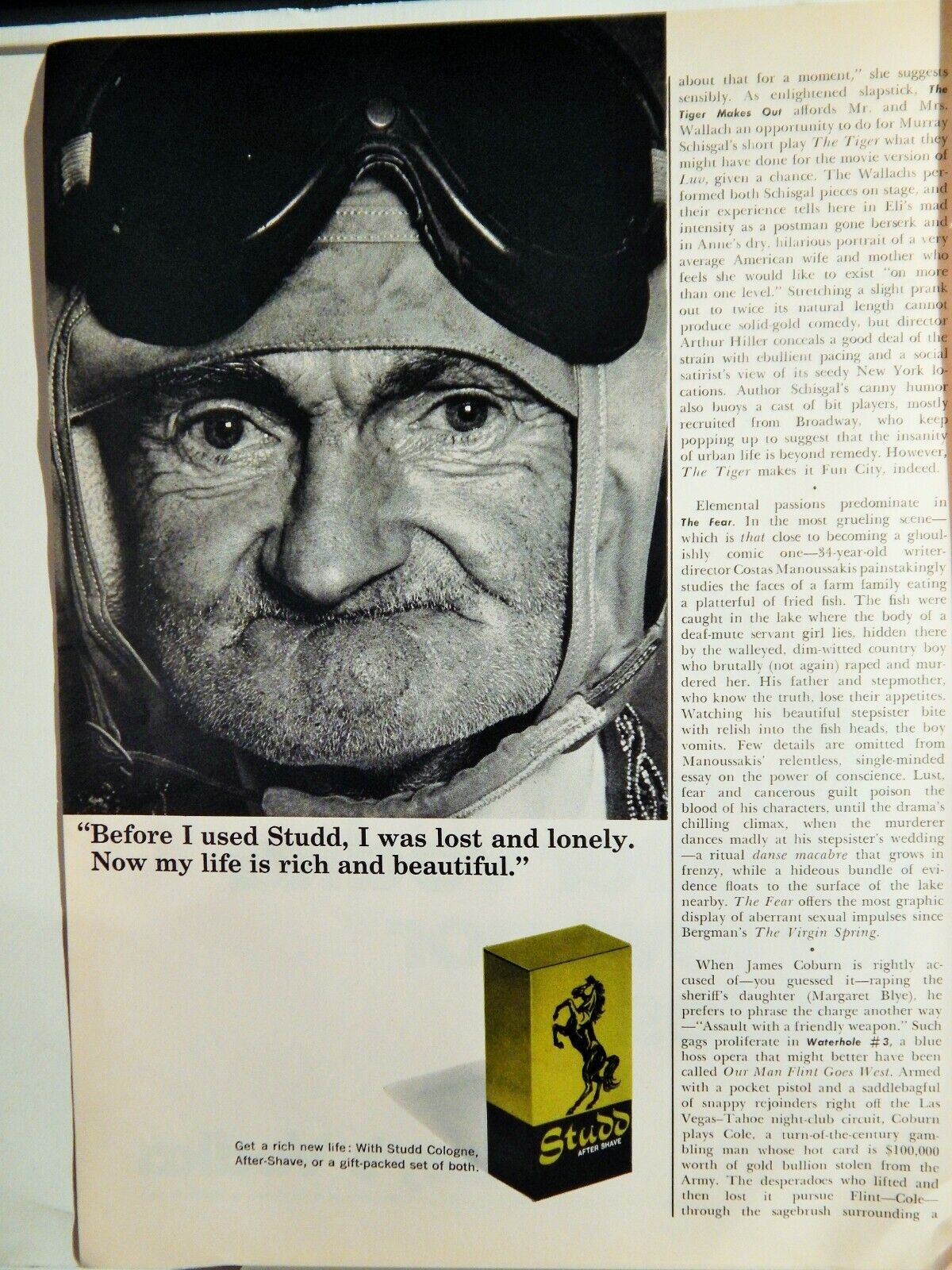 STUDD AFTER SHAVE / GILBEY'S VODKA ORIG. VTG 1967 Photo Poster painting AD,