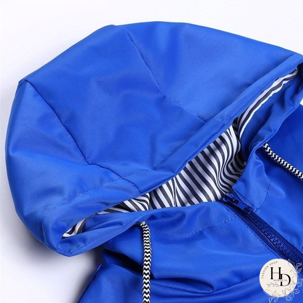 Women Waterproof Zipper Rain Jacket Solid Color Ladies Outdoor Mountaineering Lightweight Raincoats Plus Size S-5XL