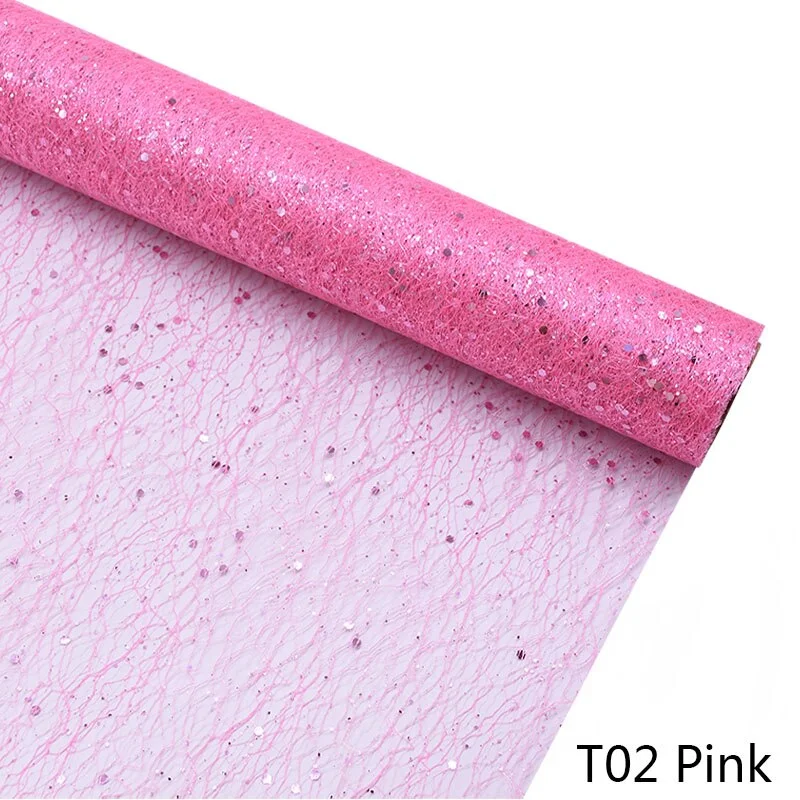 50cm*5Y Gold Wire Tissue Tulle Roll Spool Craft Wedding Party Decoration Bouquet Wrap Organza Sheer Gauze Element Table Runner