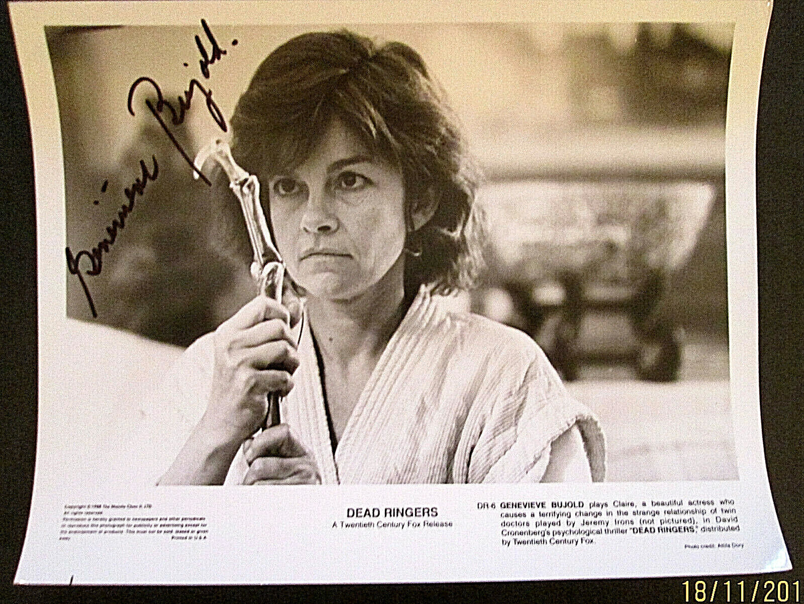 GENEVIEVE BUJOLD :DAVID CRONENBERGS: (DEAD RINGERS) SIGN AUTOGRAPH Photo Poster painting