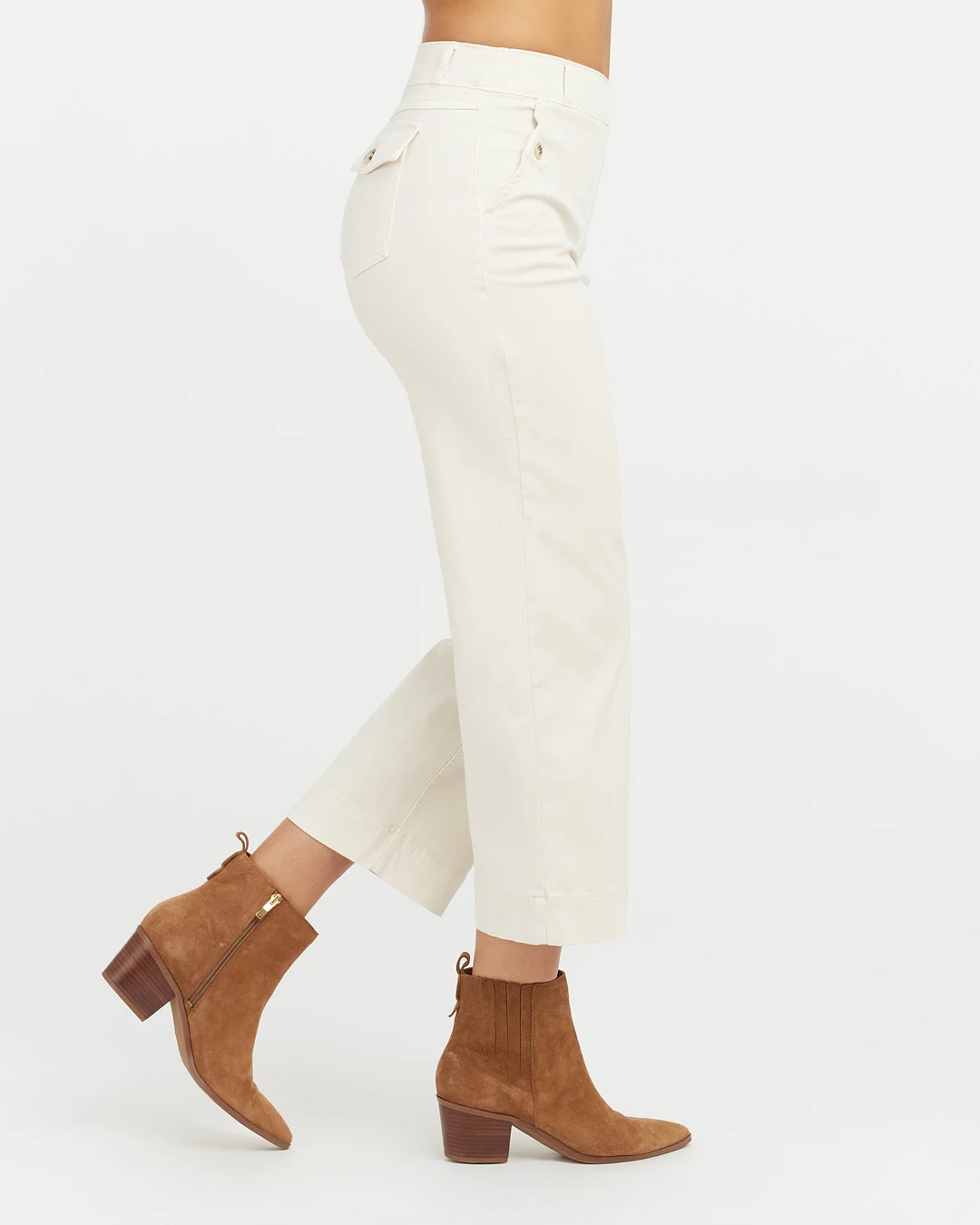 Stretch Twill Cropped Wide Leg Pant