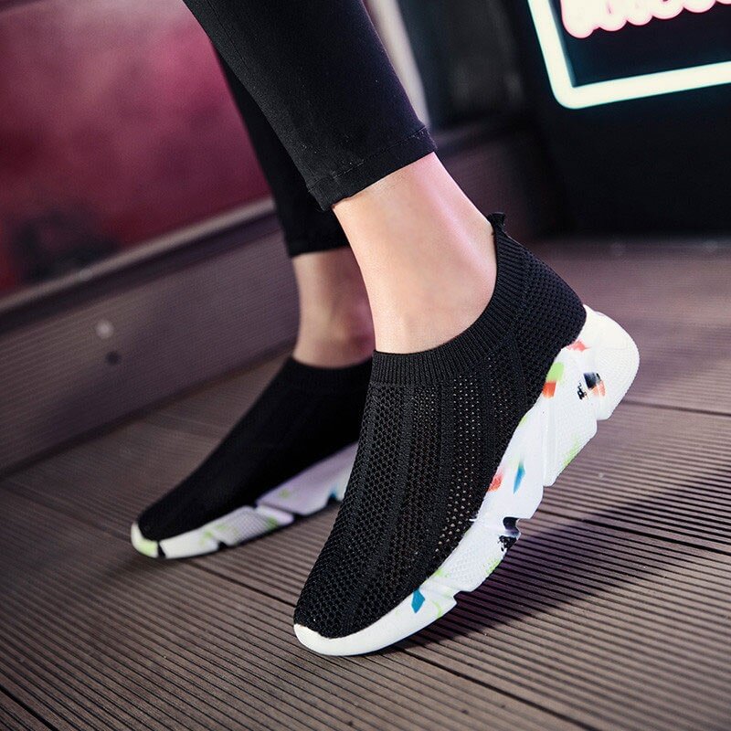 MWY Fashion Solid Shoes Woman Flats Zapatos Con Plataforma Para Mujer Lace Up Breathable Casual Women Shoes Platform Sneakers