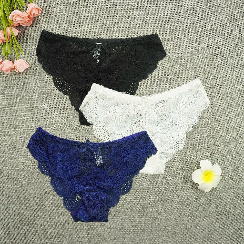 Billionm Panties Women Tangas Full Lace Sexy Underwear Transparent Thongs Hollow Out Underpants Wholesale Stringi Femme Pants