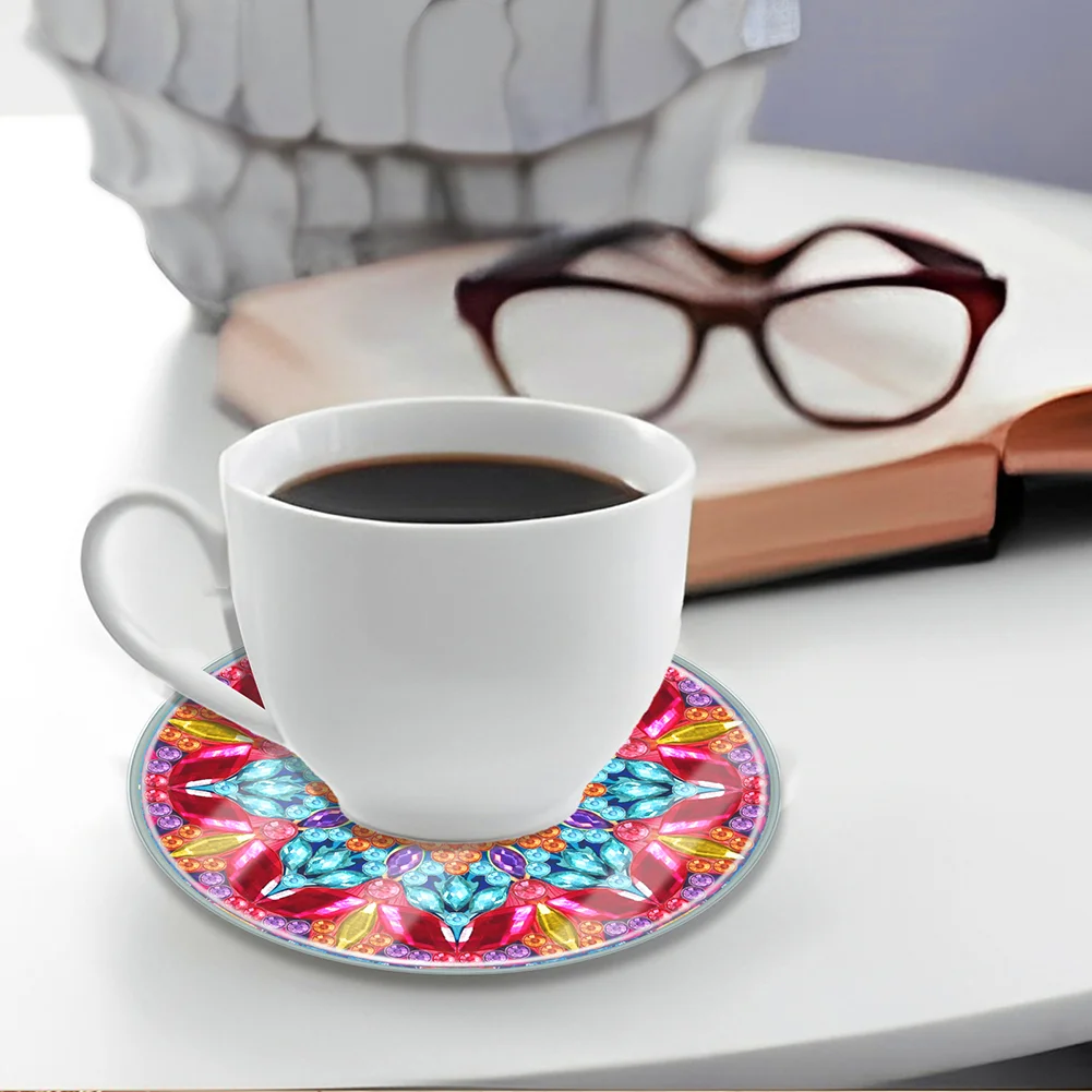 [Upgrade - Waterproof Coaster]6pcs DIY Mandala Coaster Set Holiday Christmas for Adults and Beginners(With Covers)