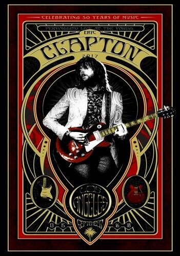 ERIC CLAPTON POSTER - 50 YEARS RED PROMO - Photo Poster painting POSTER INSERT -  POSTAGE!