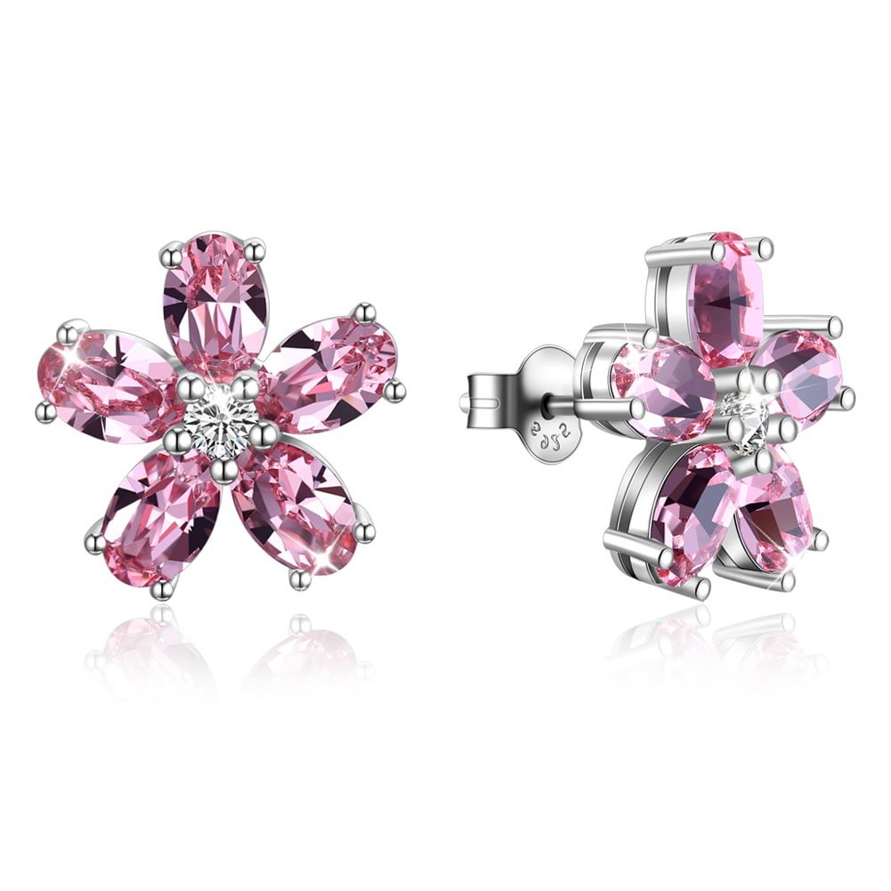 Trendy Crystal  Petal Stud Earrings