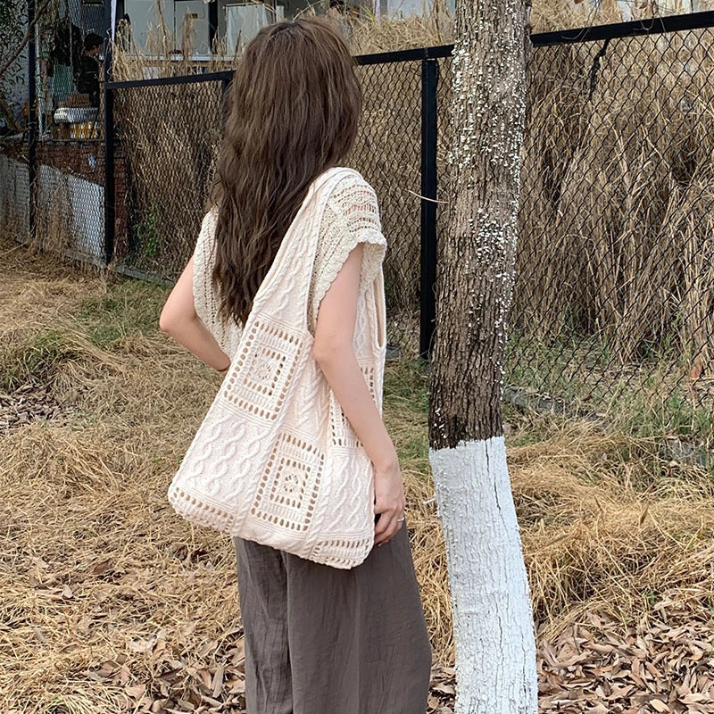 Women’s Polyester Solid Color Classic Style Square Open Shoulder Bag