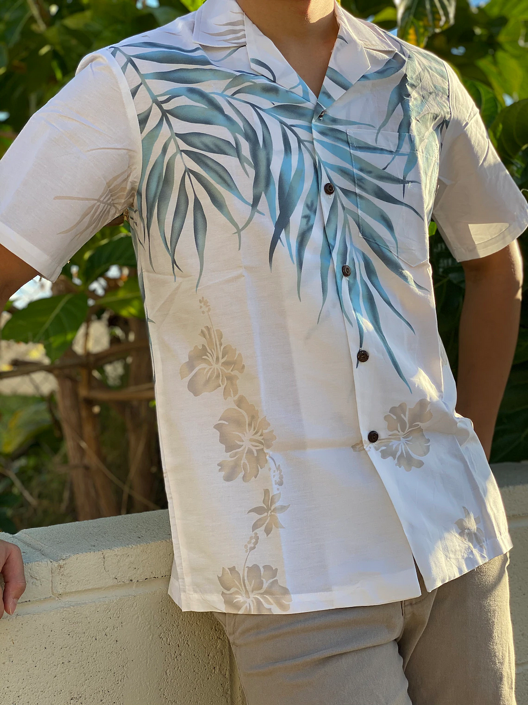 Natural Shoulder Fern Aloha Shirt