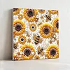 (Pre-Framed)Sunflower Bee-Special Shape Diamond Painting Kit(25x25cm)