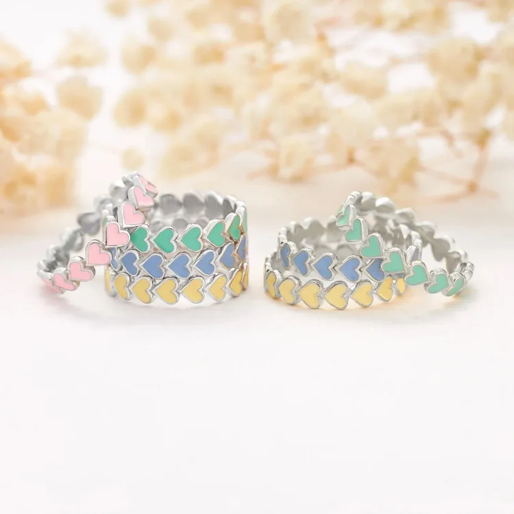 For Love - I Love You Until Infinity Runs Out Colorful Heart Ring